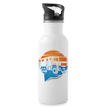 WoXplorer - die WohnXplorer - Trinkflasche mit integriertem Trinkhalm - Weiß - Rechts