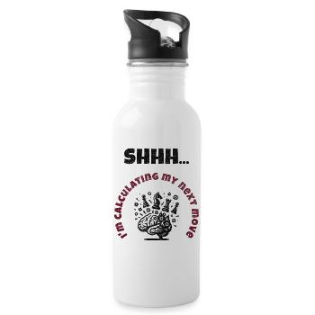 Calculating Mode On - Water bottle with straw - white - Right