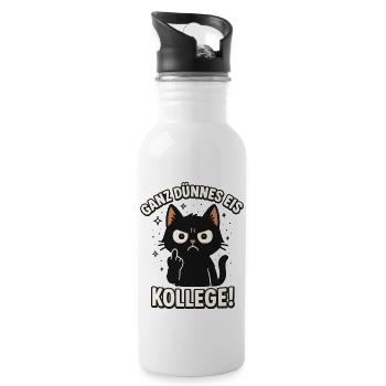 Glace très mince collègue majeur chat - Gourde avec paille intégrée - blanc - Droite