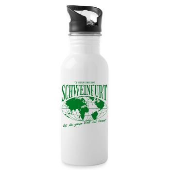 Schweinfurt Home Football Gift - Water bottle with straw - white - Right