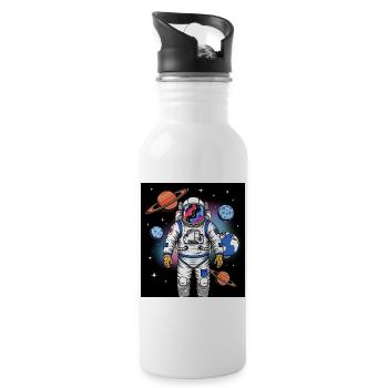 Astronaute de l’espace avec cosmos planétaire - Gourde avec paille intégrée - blanc - Droite