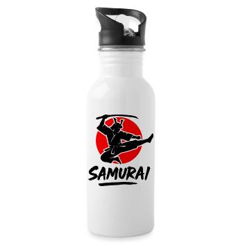 Samurai - Trinkflasche mit integriertem Trinkhalm - Weiß - Rechts