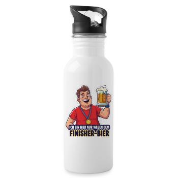 Finisher Beer - Water bottle with straw - white - Right