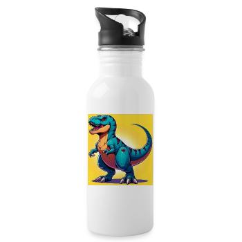 dinosaur - Water bottle with straw - white - Right