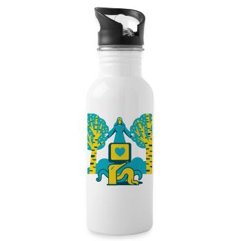 Holy Dream TV - Trinkflasche mit integriertem Trinkhalm - Weiß - Rechts