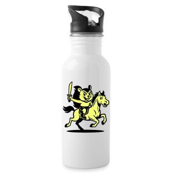 Cute Hero on Horse - Trinkflasche mit integriertem Trinkhalm - Weiß - Rechts