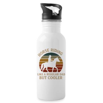 Équitation papa Vintage Design - Gourde avec paille intégrée - blanc - Droite