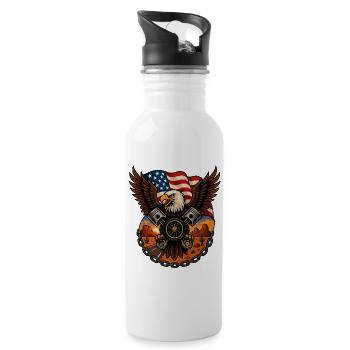 Eagle Rider – Desert Freedom & Wild Spirit - Gourde avec paille intégrée - blanc - Droite