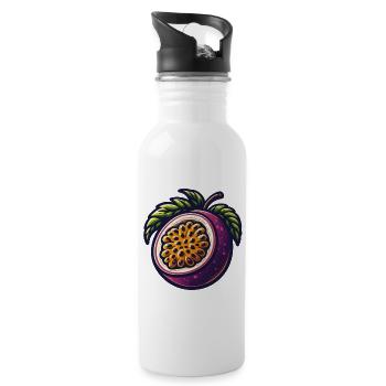 Passion Fruit Illustration for Nature Lovers - Gourde avec paille intégrée - blanc - Droite