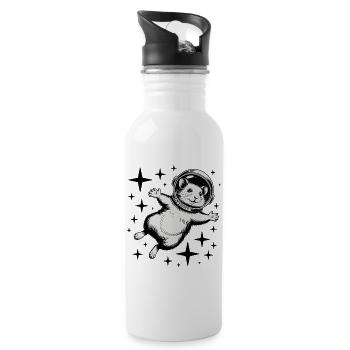 Hamster dans l'espace - Logo Cool Astonomy - Gourde avec paille intégrée - blanc - Droite
