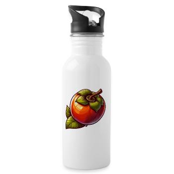 Vintage-Khaki-Frucht-Botanischer Geist - Trinkflasche mit integriertem Trinkhalm - Weiß - Rechts