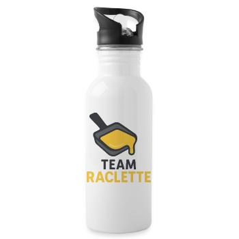 Team Raclette - Trinkflasche mit integriertem Trinkhalm - Weiß - Rechts