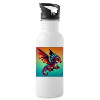 dragon - Gourde avec paille intégrée - blanc - Droite