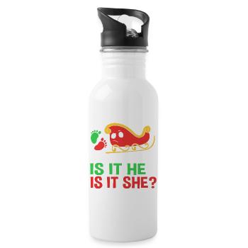 Werdende Mutter Werdende Mama Weihnachten - Trinkflasche mit integriertem Trinkhalm - Weiß - Rechts