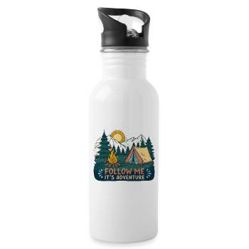 Outdoor Adventure Nature - Water bottle with straw - white - Right