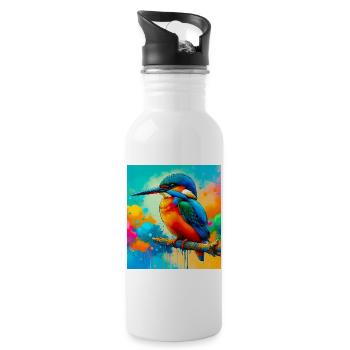 martin-pêcheur - Gourde avec paille intégrée - blanc - Droite