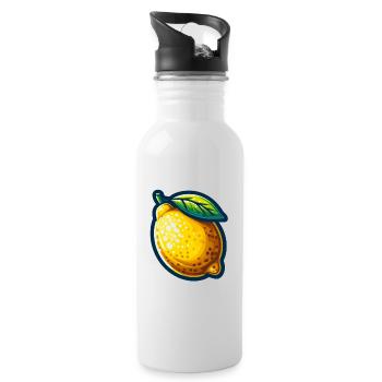Vibrant Lemon - Water bottle with straw - white - Right