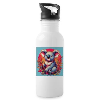 Koala - Trinkflasche mit integriertem Trinkhalm - Weiß - Rechts