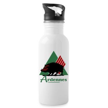 emblematisches Logo des Departements Ardennen - Trinkflasche mit integriertem Trinkhalm - Weiß - Rechts