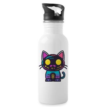 Chat Halloween Chat - Gourde avec paille intégrée - blanc - Droite