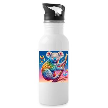 Koala - Trinkflasche mit integriertem Trinkhalm - Weiß - Rechts