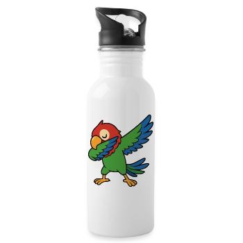 Bande dessinée Parrot Dabbing - Gourde avec paille intégrée - blanc - Droite