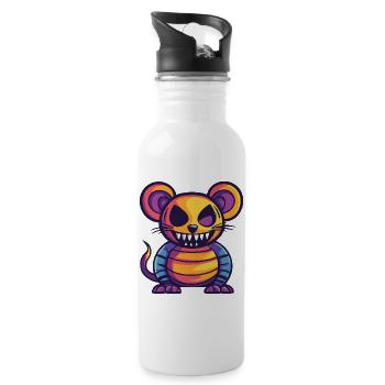 Souris Halloween Bande Dessinée Zombie - Gourde avec paille intégrée - blanc - Droite