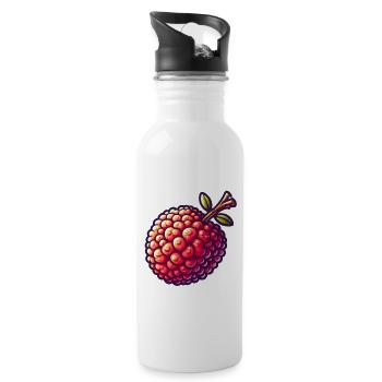 Litchi Pop Art Rouge - Gourde avec paille intégrée - blanc - Droite