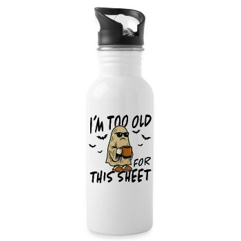 Coffee Ghosts in Sunglasses - Water bottle with straw - white - Right