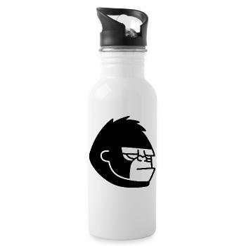 Gorilla Kong: Dschungel, Power & Primat - Trinkflasche mit integriertem Trinkhalm - Weiß - Rechts