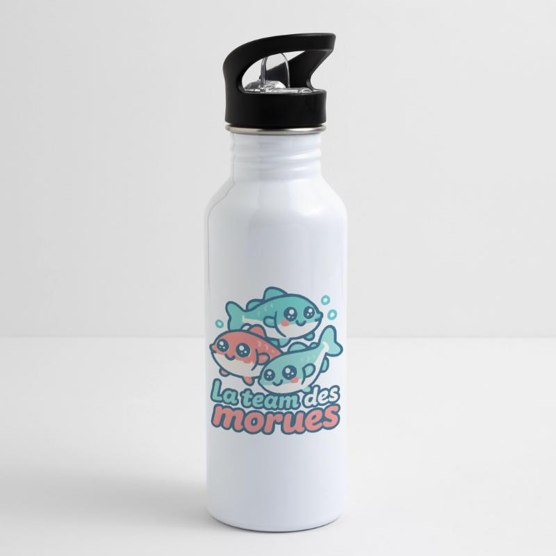 The kawaii cod team Water bottle with straw