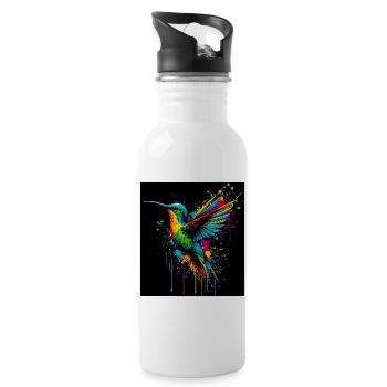 Kolibri - Trinkflasche mit integriertem Trinkhalm - Weiß - Rechts