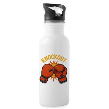 Knockout – Boxing Glove Comic - Water bottle with straw - white - Right