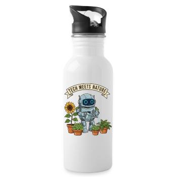 Tech meets nature robot gardener - Water bottle with straw - white - Right