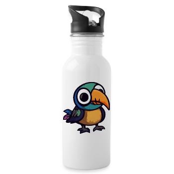 Toucan oiseau Halloween Zombie - Gourde avec paille intégrée - blanc - Droite