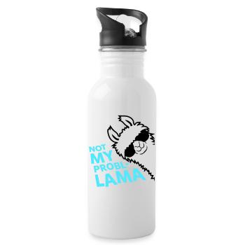 Lama Not My Problama Cool Side Sunglasses - Water bottle with straw - white - Right