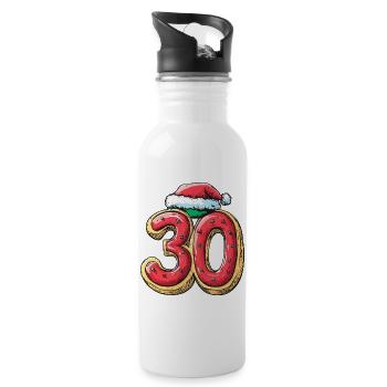 Biscuit 30 chiffres Noël - Gourde avec paille intégrée - blanc - Droite