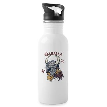 Stolzer Valhalla Viking Helm - Trinkflasche mit integriertem Trinkhalm - Weiß - Rechts