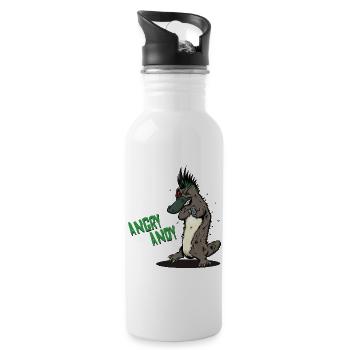 Angry Andy - Schnabeltier - Trinkflasche mit integriertem Trinkhalm - Weiß - Rechts