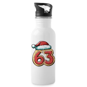 63 Numéro Biscuit Noël - Gourde avec paille intégrée - blanc - Droite