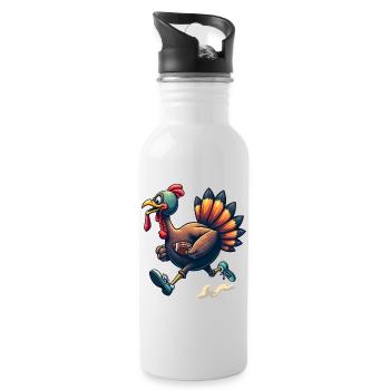 Thanksgiving Football Turkey - Water bottle with straw - white - Right
