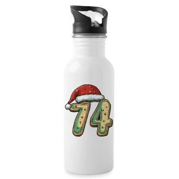 74 Number Cookie Christmas - Water bottle with straw - white - Right
