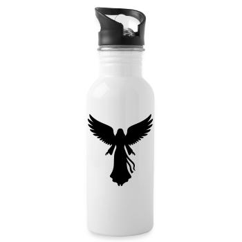 Angel angel wings silhouette simple - Water bottle with straw - white - Right