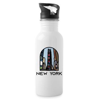 New York - Times Square - Gourde avec paille intégrée - blanc - Droite