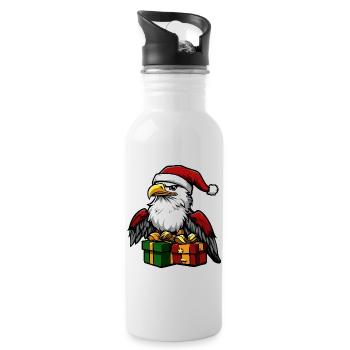 Cadeaux de Noël Eagle - Gourde avec paille intégrée - blanc - Droite