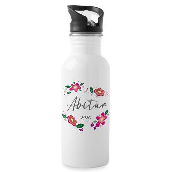 Abitur 2026  - Trinkflasche mit integriertem Trinkhalm - Weiß - Rechts