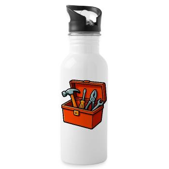 Toolbox - Water bottle with straw - white - Right