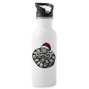 Königspython Weihnachten Ball Python Schlange - Trinkflasche mit integriertem Trinkhalm - Weiß - Rechts