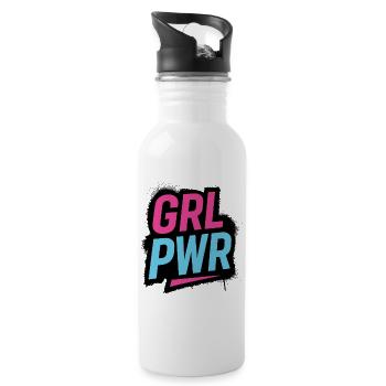 GIRL POWER - let's talk - Gourde avec paille intégrée - blanc - Droite
