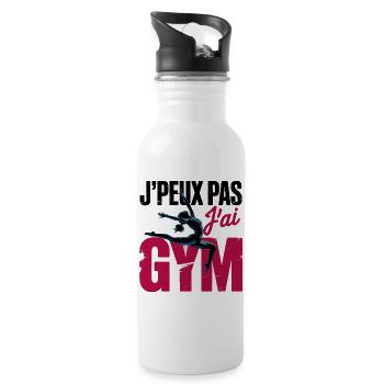 I Can't I Have Gym | Gymnastics Gift | gym - Water bottle with straw - white - Right